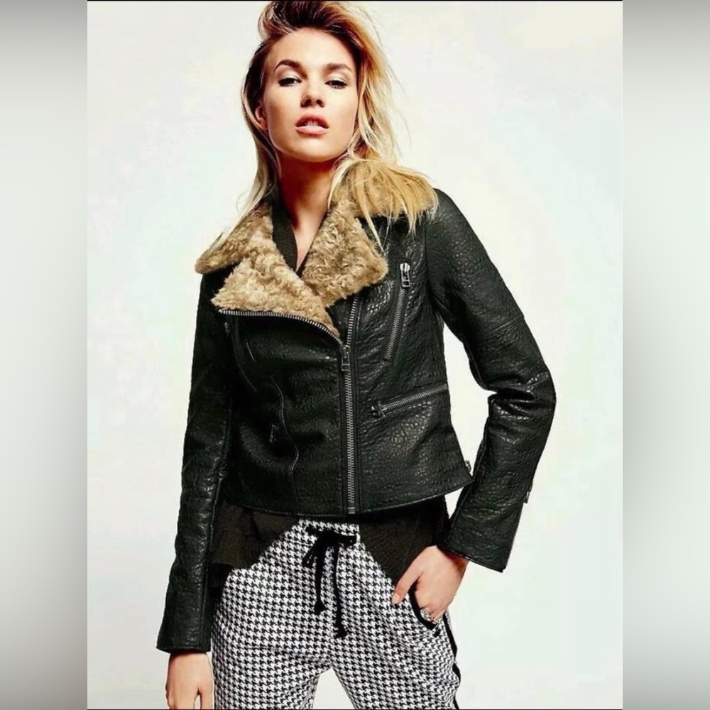 Free People Vegan Leather Blair Motorcycle Jacket